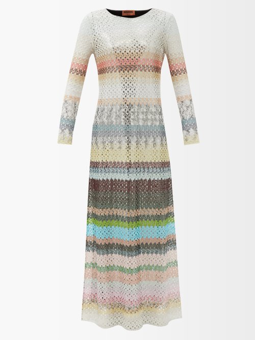 Missoni – Striped Lace-knit Maxi Dress Multi Stripe