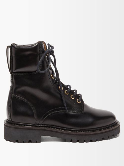 Buy Isabel Marant - Campa Leather Ankle Boots Black online - shop best Isabel Marant shoes sales