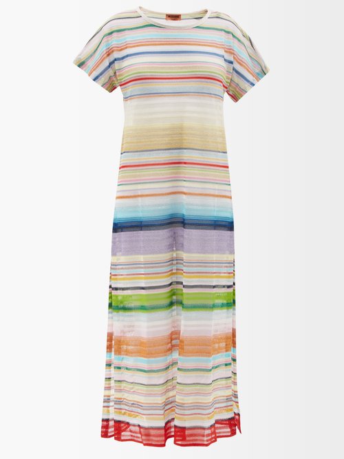 Missoni - Striped Knit Coverup Dress - Womens - Multi