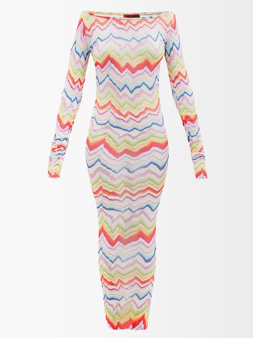 Missoni - Zigzag-stripe Knit Coverup Dress - Womens - Multi