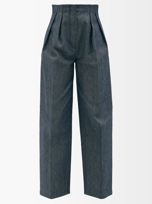 Fendi Paperbag-waist Denim Trousers