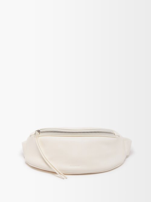 Moon Small Leather Belt Bag In White