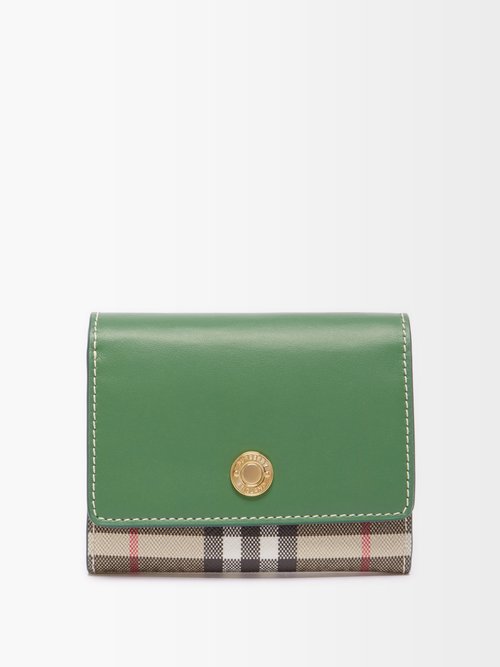 Lancaster Checked Leather-trim Wallet