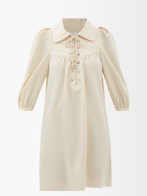 See By Chloé – Lace-up Crepe Dress Ivory