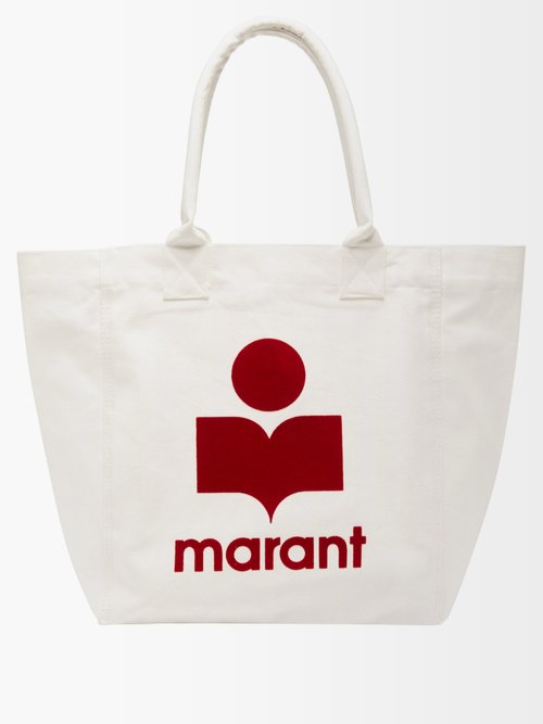 Isabel Marant - Yenky Logo-flocked Cotton-canvas Tote Bag White Multi