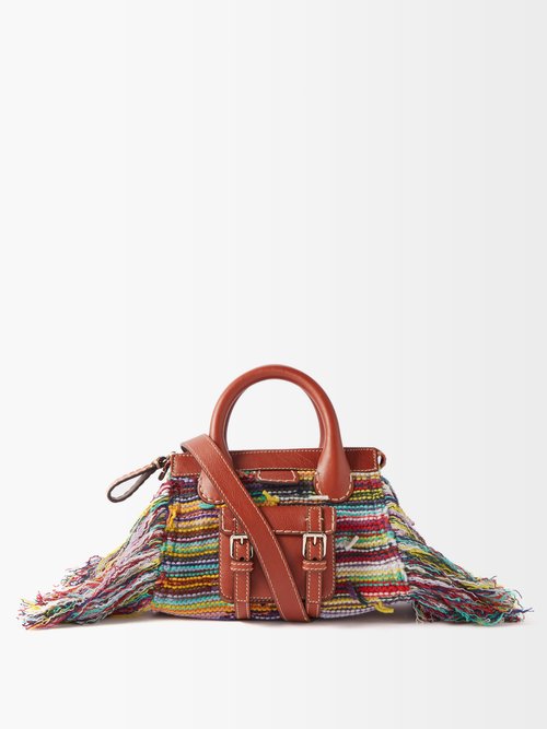 Chloé - Edith Small Striped Recycled-cashmere Handbag Multi