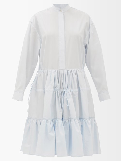 Marni – Gathered Cotton-poplin Shirt Dress Light Blue