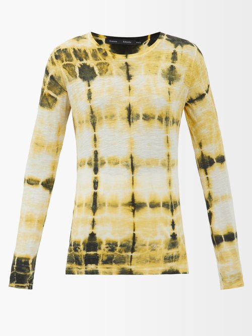Proenza Schouler - Tie-dye Cotton Long-sleeved T-shirt Yellow Multi