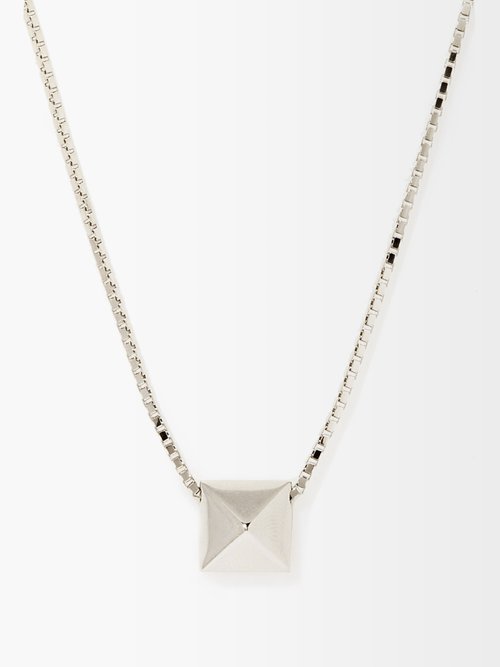 valentino garavani - rockstud chain necklace mens silver