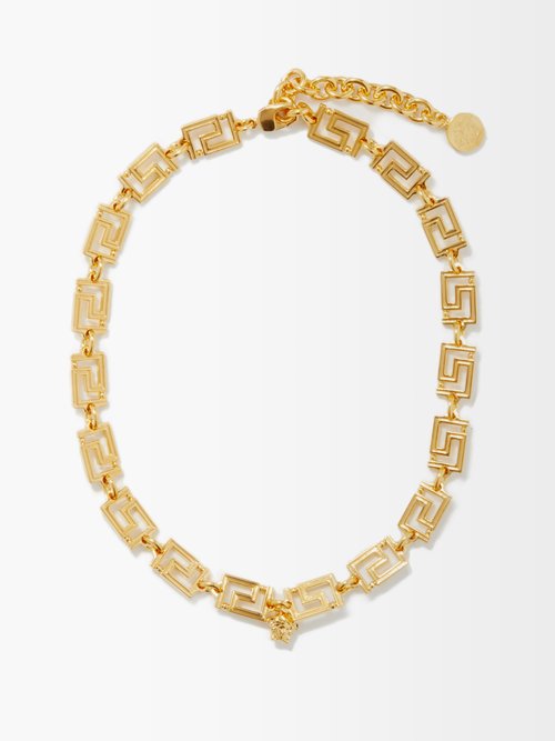 Versace Grecamania Medusa Greca-link Chain Necklace | Smart Closet