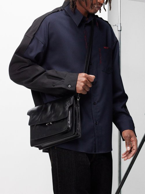 Marni Trunk Large Leather Cross-body Bag In Black