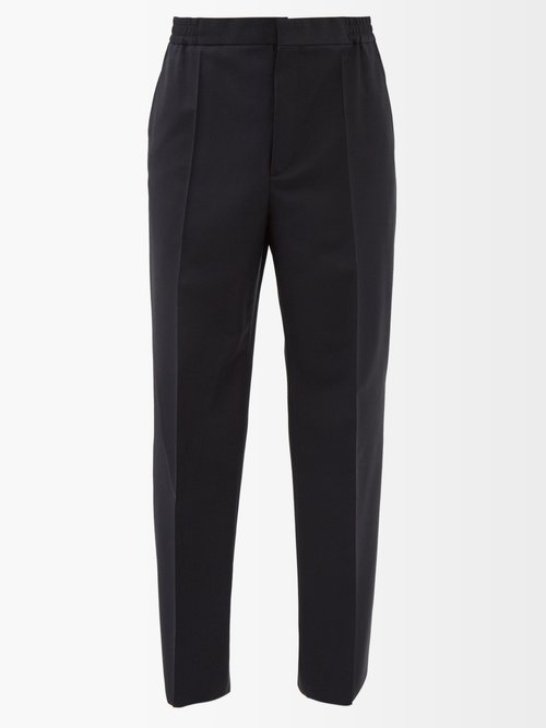 Pleated Wool-blend Tailored Trousers