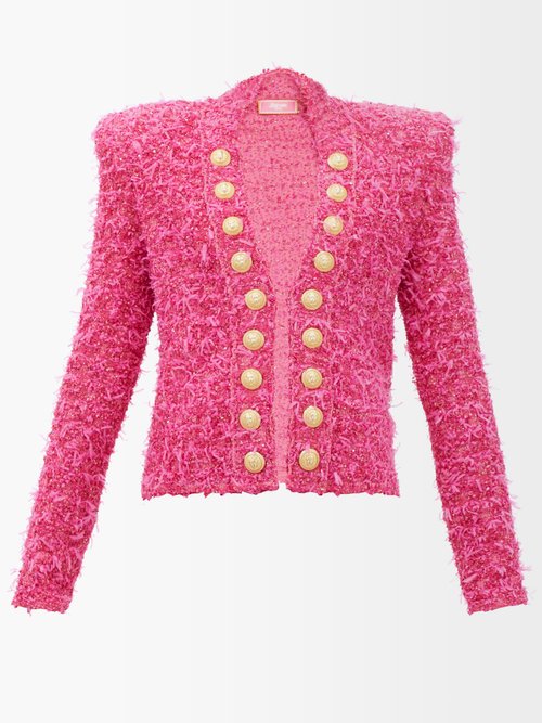 Balmain X Barbie Spencer Lurex-tweed Jacket