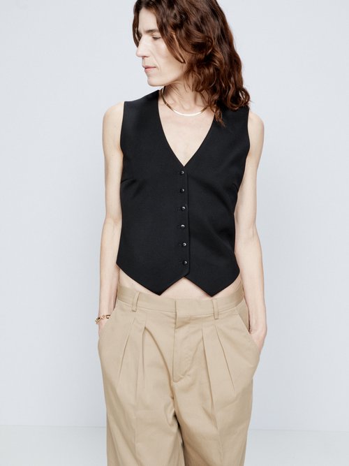 Raey Fitted Single-breasted Waistcoat In Black