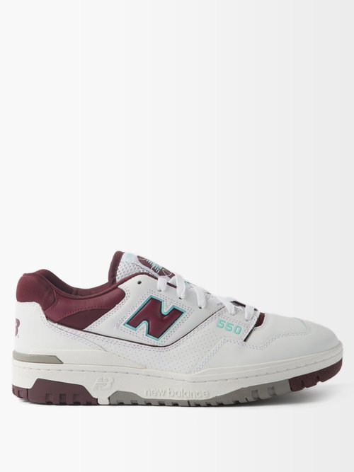 New Balance 550 Leather Trainers In Red White ModeSens