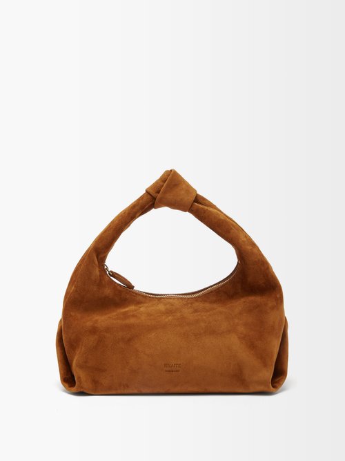 Beatrice Small Knotted Suede Shoulder Bag