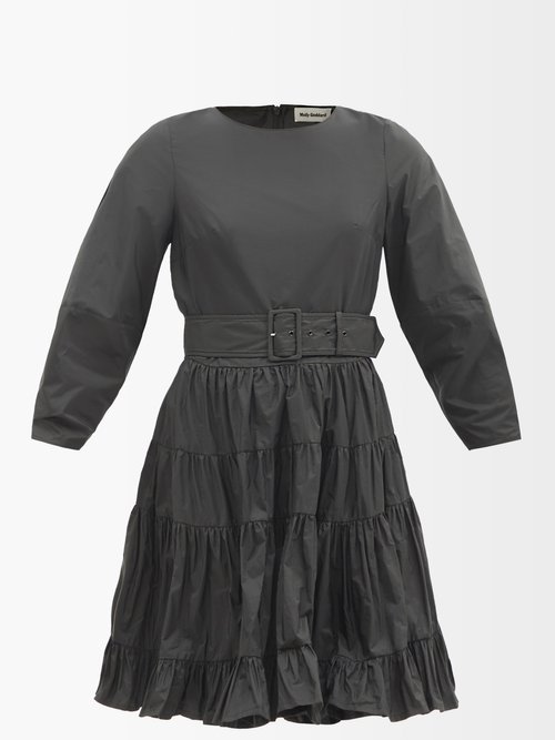 Buy Molly Goddard - Venice Belted Taffeta Dress Black online - shop best Molly Goddard clothing sales