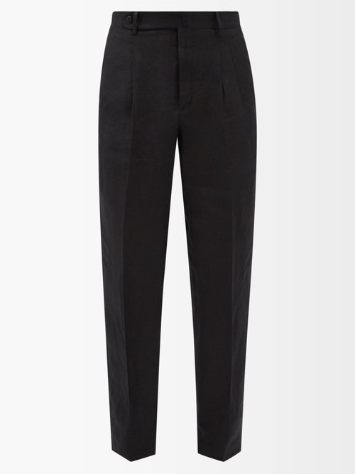 Brioni Pleated Linen-cambric Trousers