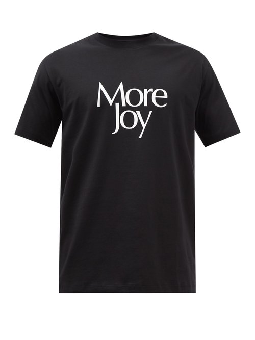 More Joy By Christopher Kane More Joy-print Cotton-jersey T-shirt In Black