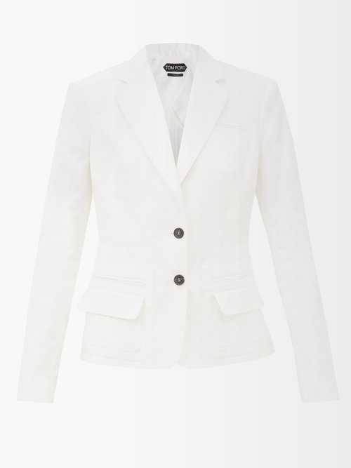 Tom Ford – Single-breasted Twill Jacket White