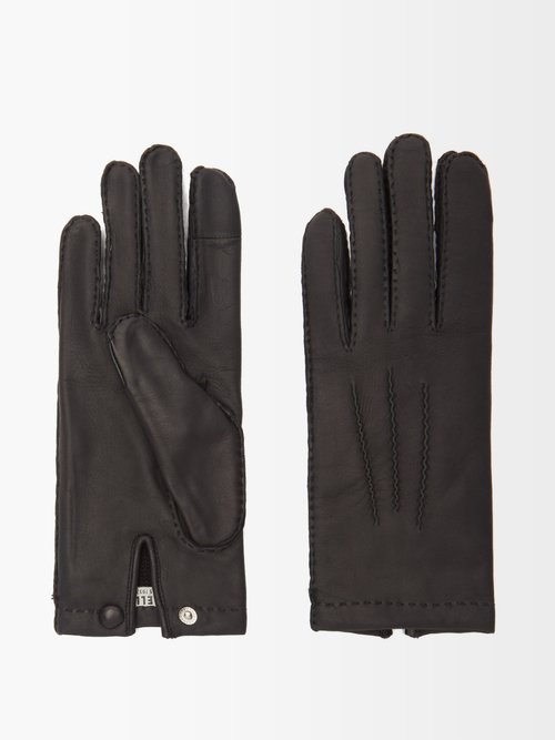Agnelle Aude Alpaca-lined Leather Gloves