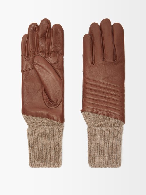 Agnelle Delia Leather And Alpaca Gloves