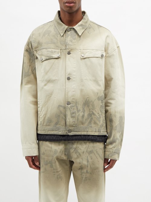 A-cold-wall* Corrosion Graphic-print Denim Jacket In White | ModeSens