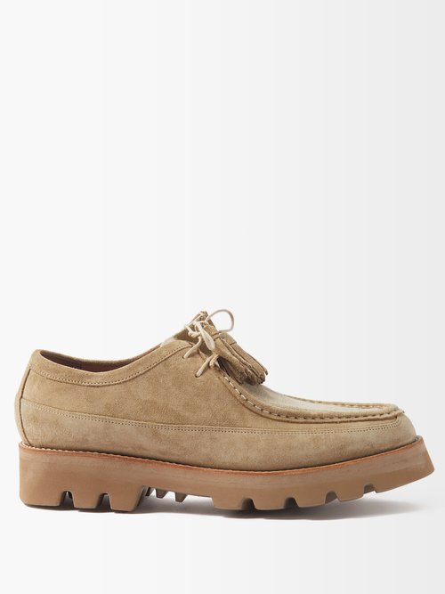 Grenson Bennett Suede And Canvas Derby Shoes