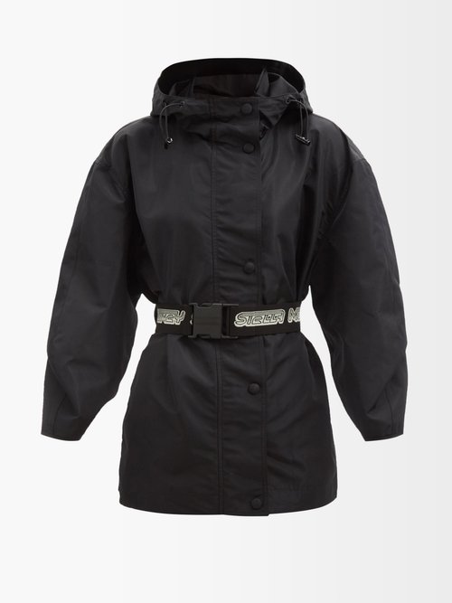 Stella Mccartney – Logo-belt Hooded Jacket Black