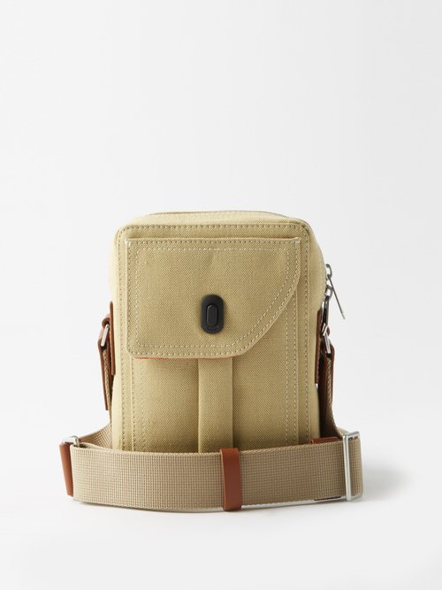 Paul Smith Canvas Calf Leather Trim Crossbody Bag