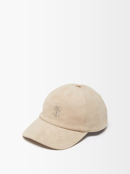 Logo-embroidered Suede Baseball Cap