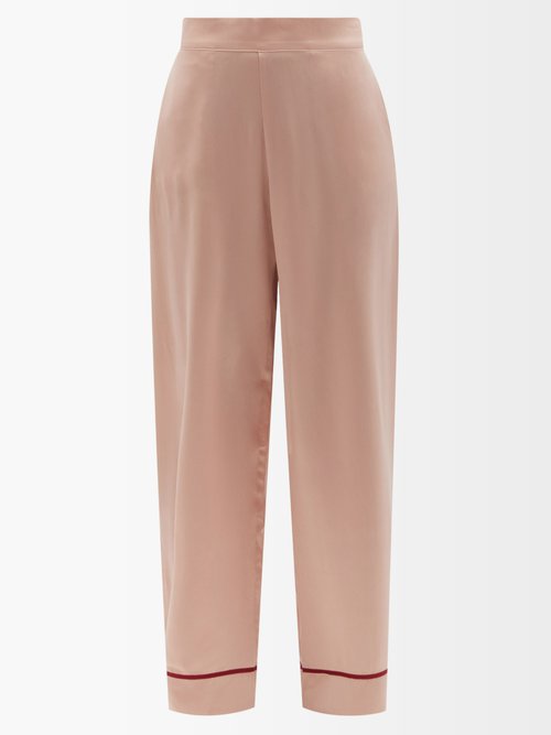 asceno - london sandwashed-silk pyjama trousers womens light pink