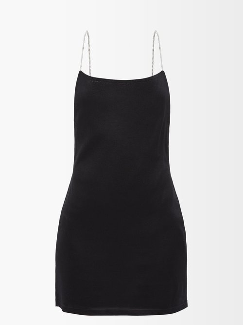 Gauge81 - Hira Crystal-strap Jersey Mini Dress Black