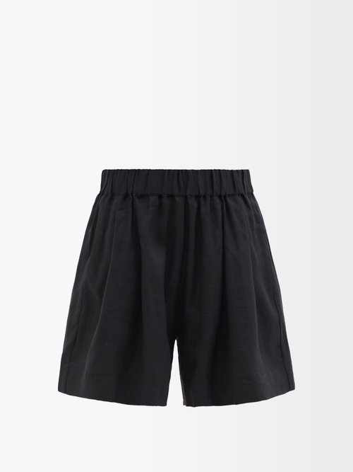 Asceno Zurich Organic-linen Cambric Shorts