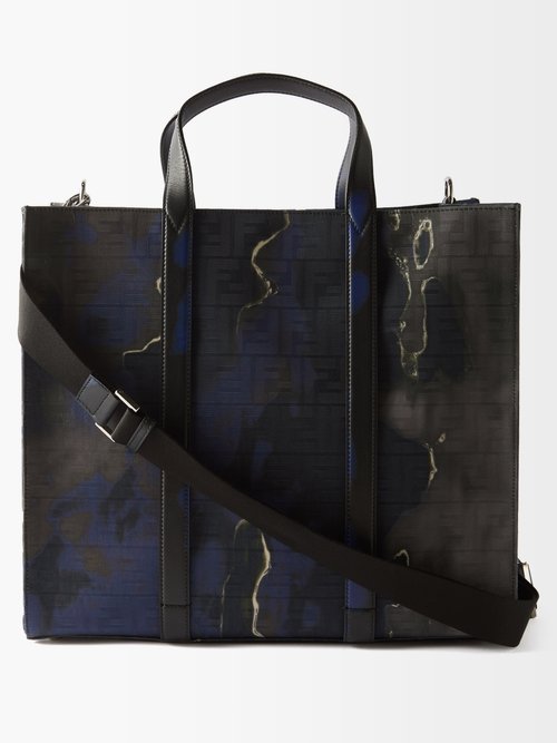 Fendi - Moonlight-print Ff-jacquard Canvas Tote Bag - Mens - Navy