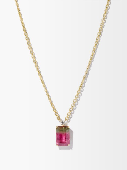 Irene Neuwirth Diamond, Tourmaline & 18kt Gold Necklace