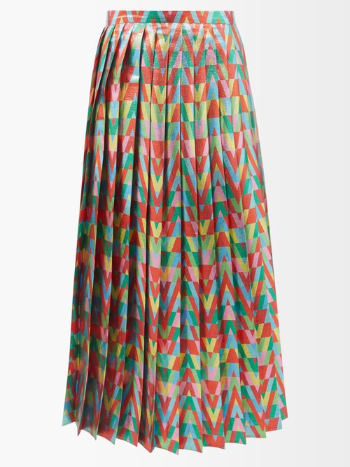 Valentino Multicolor Pleated Skirt - Atterley