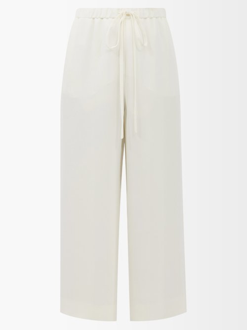 Valentino Drawstring-waist Silk-cady Trousers