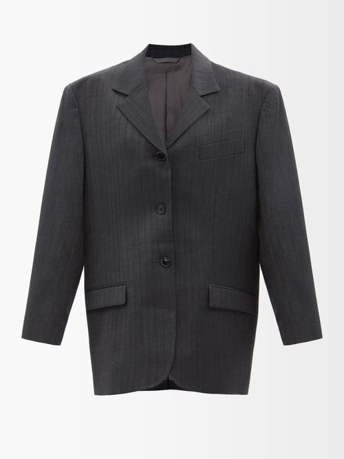 Acne Studios Double-breasted Pinstriped Wool-blend Jacket