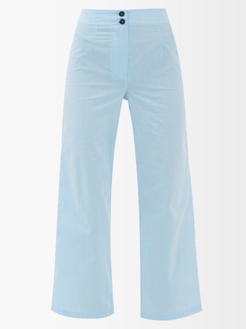 Loup Charmant Faja High-rise Organic-cotton Wide-leg Trousers