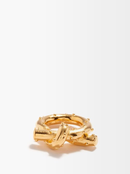 Acne Studios Axelia Notted Moiré-effect Ring