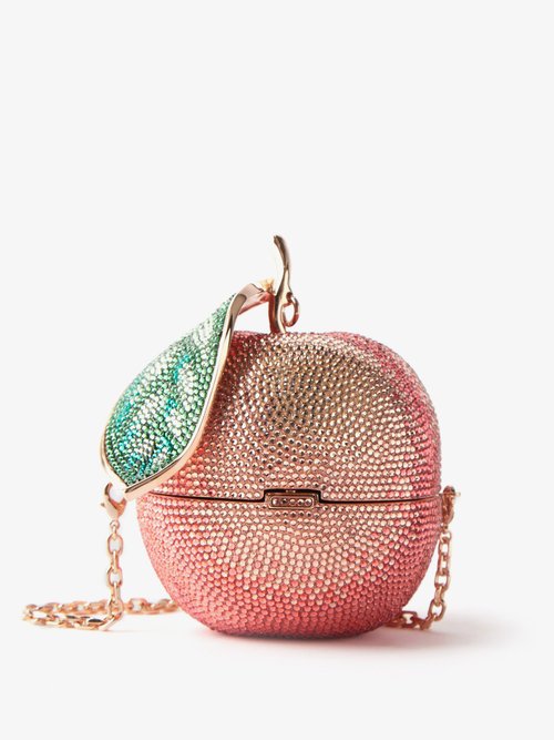 Judith Leiber Peach Crystal-embellished Clutch Bag