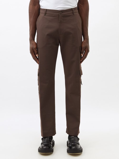 Martine Rose Nylon-blend Cargo Trousers In Brown