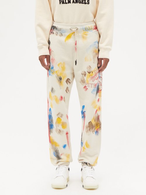 Painted-effect Logo Cotton-jersey Track Pants