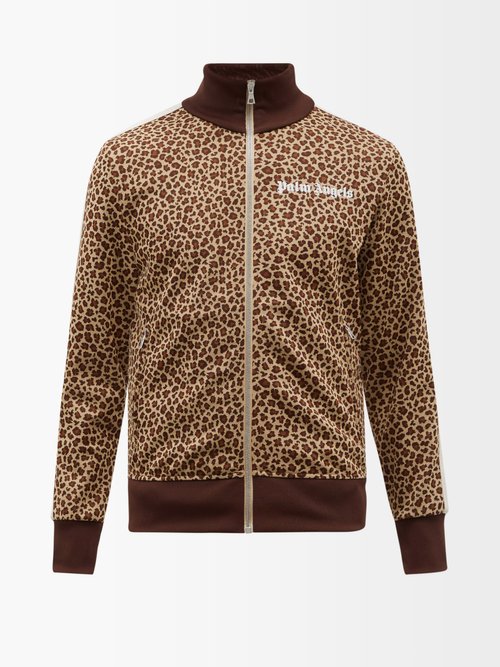 Logo-print Leopard-jacquard Jersey Track Jacket