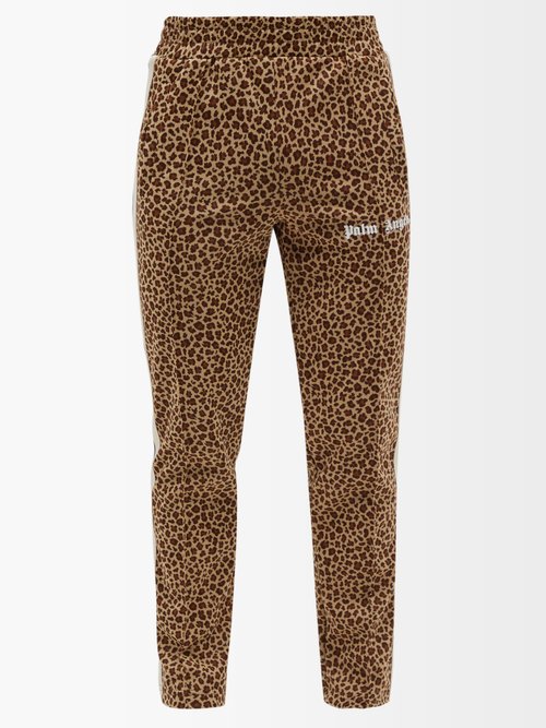 Logo-print Leopard-jacquard Jersey Track Pants
