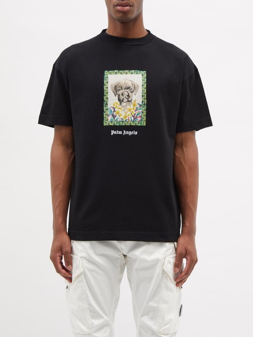 Palm Angels - Boxer Bob-print Cotton-jersey T-shirt - Mens - Black