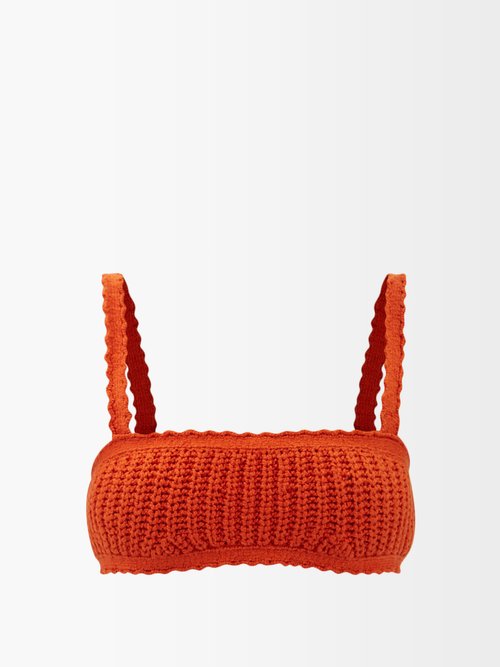Alanui - Caribbean Vibes Crochet Bralette Orange