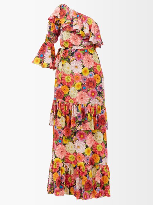 Borgo De Nor Penelope Floral-print Silk-crepe Maxi Dress In Pink Multi