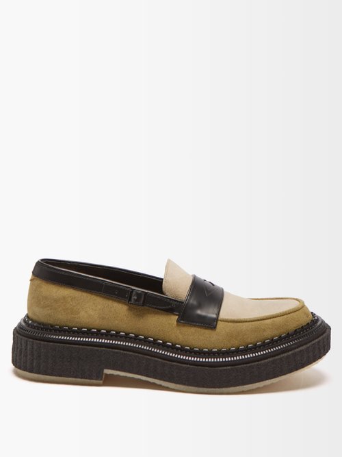 Adieu Chunky-sole Suede And Leather Loafers